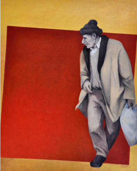 Exodes-Kosovo, Homme, 1999, huile sur toile (162 x130 cm)