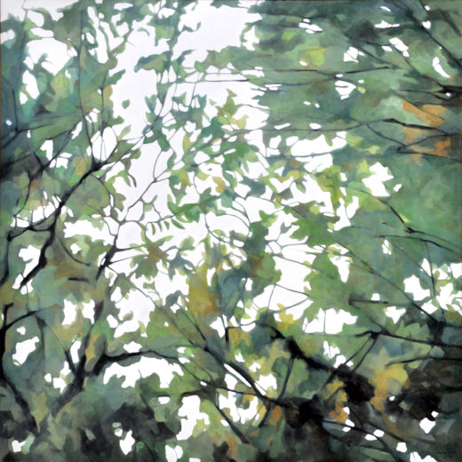 Sous les arbres, 2009, huile sur toile (130 x 130 cm)
