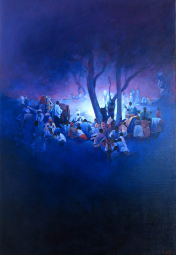 Au repos (nuit), 2003, huile sur toile (130 x 89 cm)