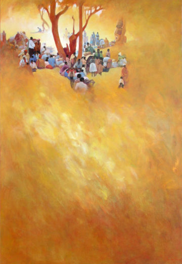 Au repos (jaune), 2003, huile sur toile (130 x 89 cm)