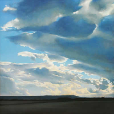 Sous les nuages – Vexin, 2006, huile sur toile (100x100 cm)